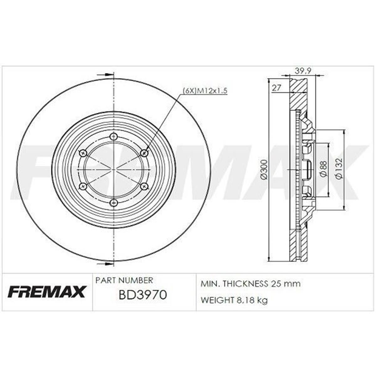 FREMAX+PRO-LINE BRAKE BUNDLEISUZU D-MAX (TFS) 3.0LD 2012-20 300MM FRONT, , scaau_hi-res