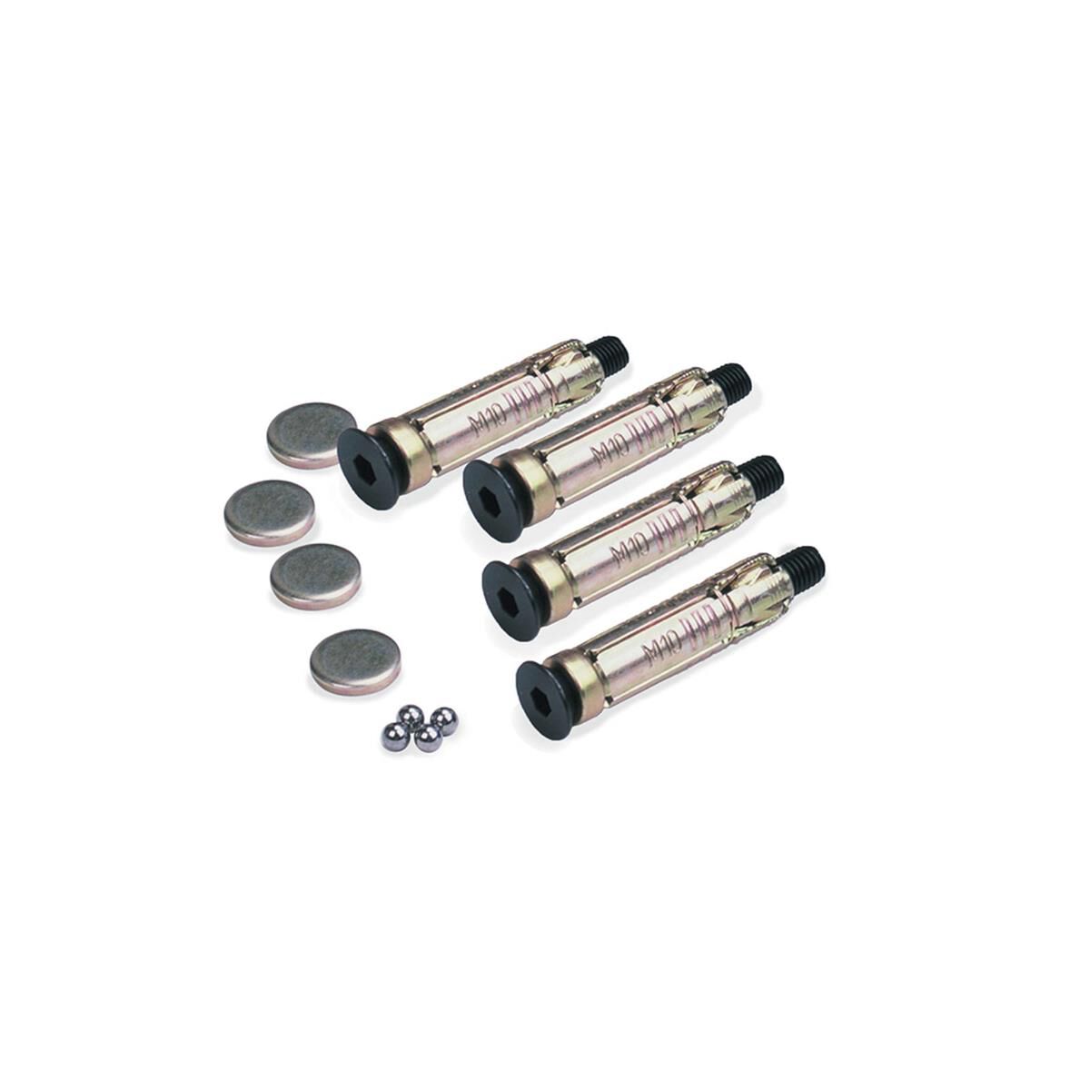 Pack Of 4 Ground Plugs, Bolts, 6mm Ball Bearings & Caps For Anchors