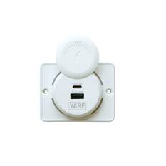 FLUSH MOUNT DUAL USB CHARGER 12/24V USB-C/USB-A Output 30W/20W WHITE - FMC3020CAW, , scaau_hi-res