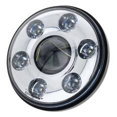 7" LED H/LIGHT 9-36V HIGH /LOWBEAM / DRL CHRM FACE 7LEDs 65W1450 LOW 3100Lmns HIGH, , scaau_hi-res