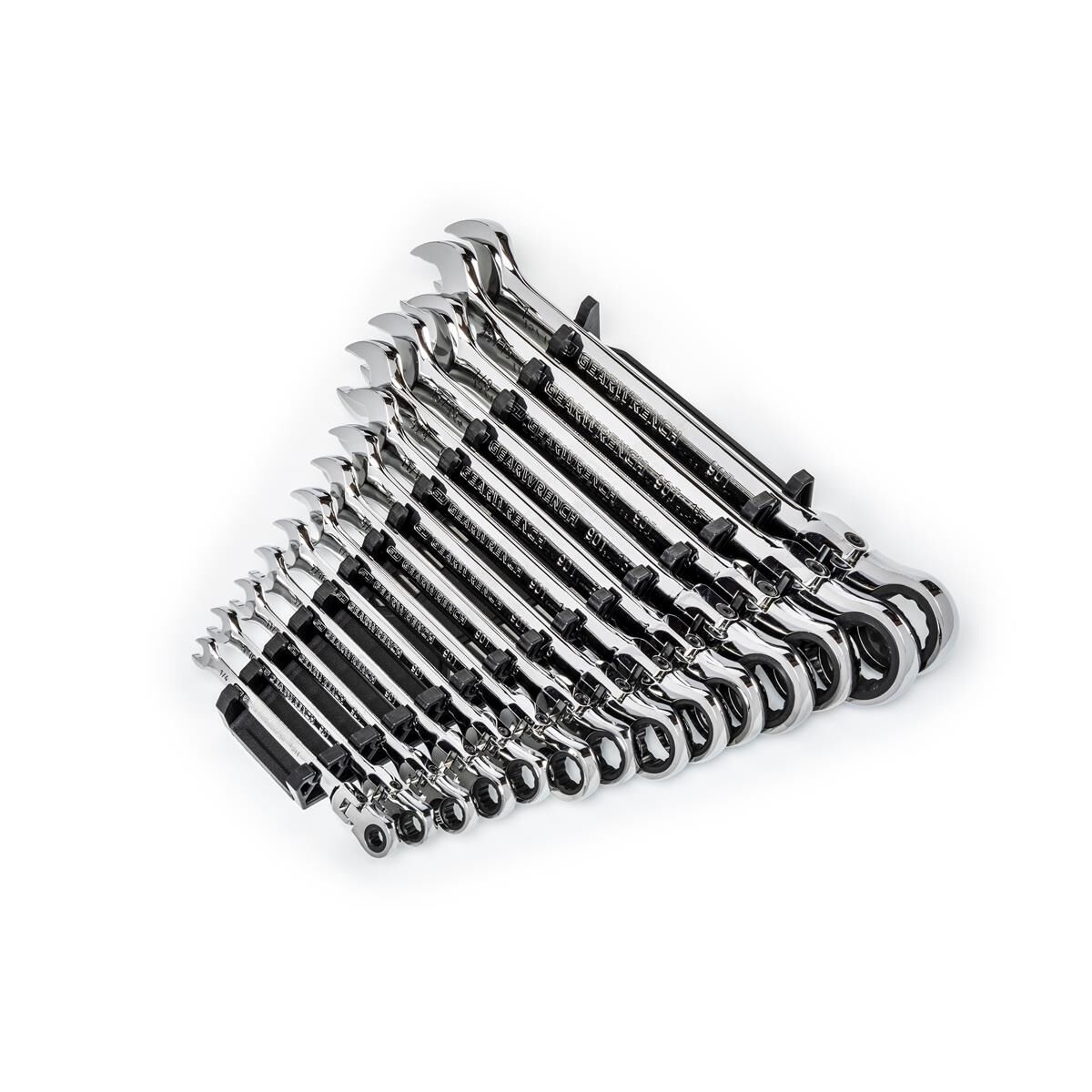 14 PIECE 90-TOOTH 12 POINT FLEX HEAD RATCHETING COMBINATION SAE WRENCH SET, , scaau_hi-res