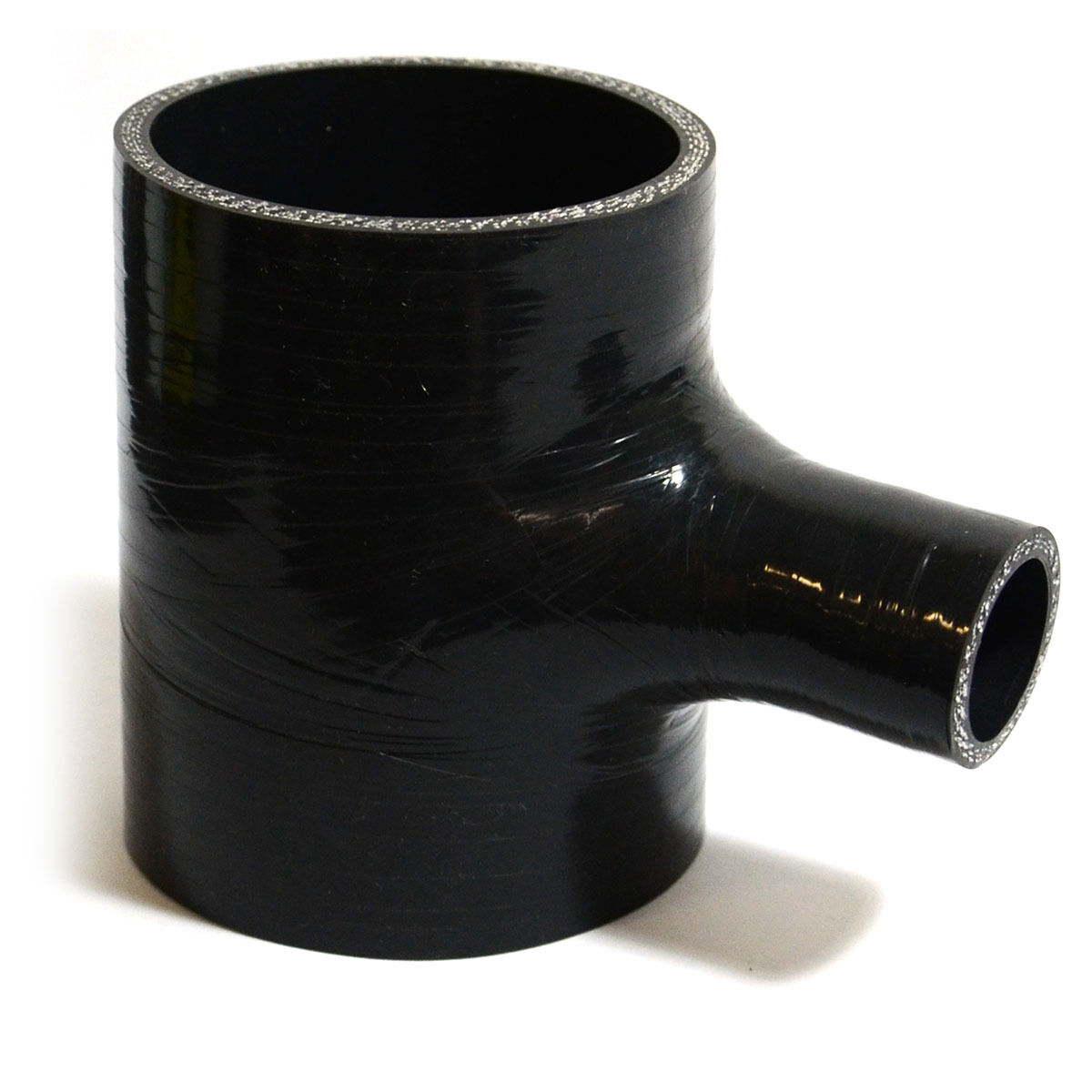 SAAS BLACK SILICONE HOSE "T " PIECE 76MM, , scaau_hi-res