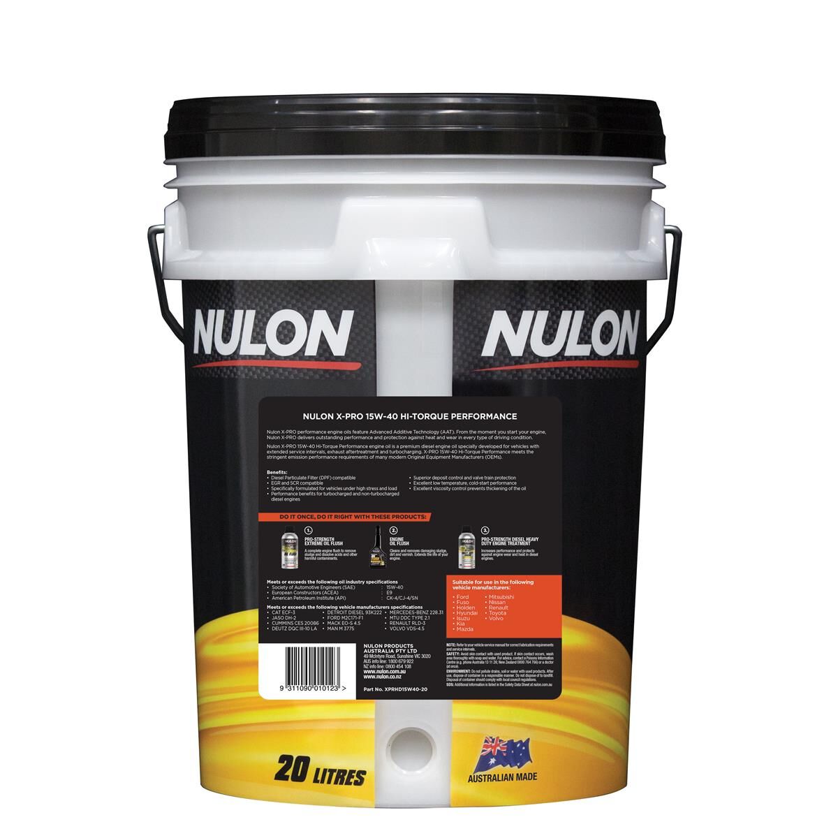 20L NULON X-PRO 15W-40 HI-TORQUE PERFORMANCE, , scaau_hi-res
