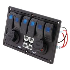 6 WAY SWITCH PANEL WITH 50A PLUGS ACC POWER SOCKET & USB, , scaau_hi-res