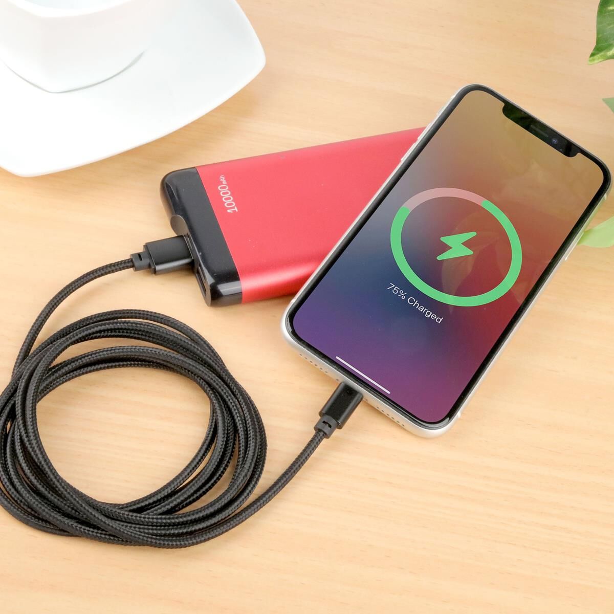 LASER MFI LIGHTNING TO USB-A CABLE 2 PACK &ndash; 2M, NYLON BRAIDED, FAST CHARGE, SILVER/BLACK, , scaau_hi-res