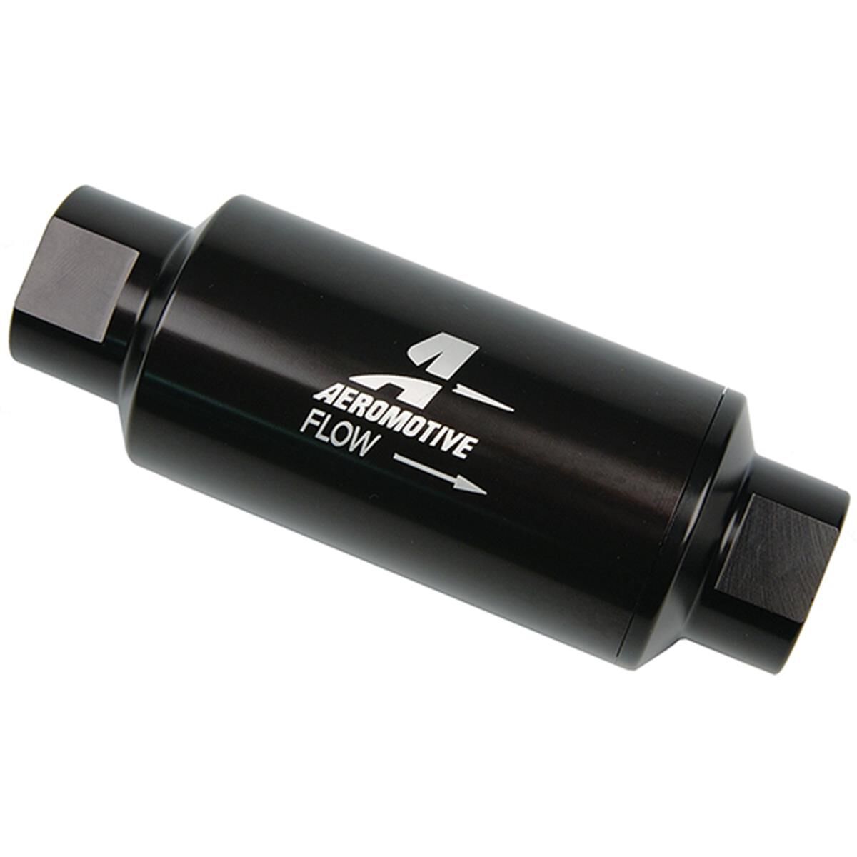 INLINE FUEL FILTER -10AN BLACK 5.5" LONG X 2" OD. 100 MICRON, , scaau_hi-res
