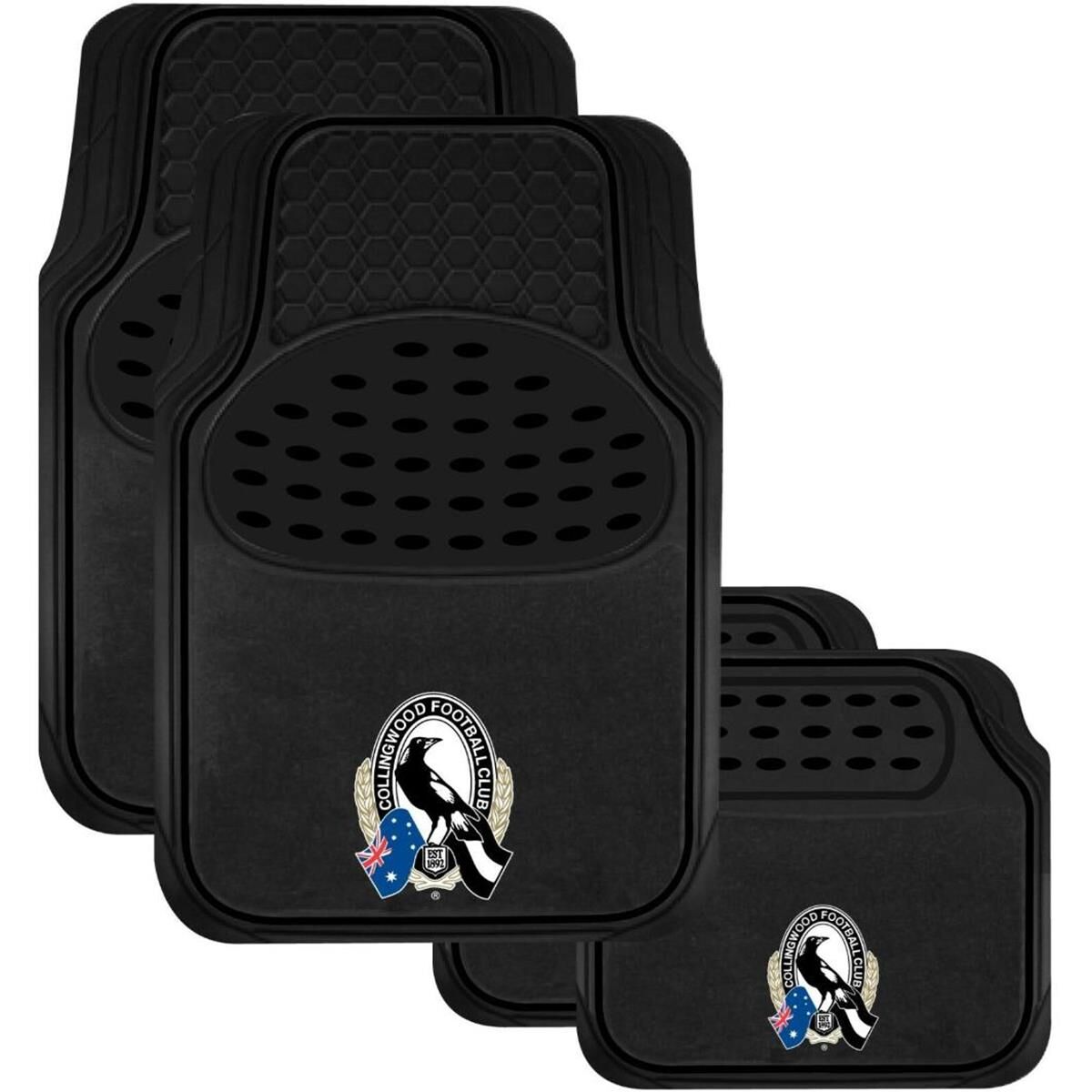 CAR MAT AFL COLLINGWOOD SET OF 4 BLK * ---- 283792, , scaau_hi-res