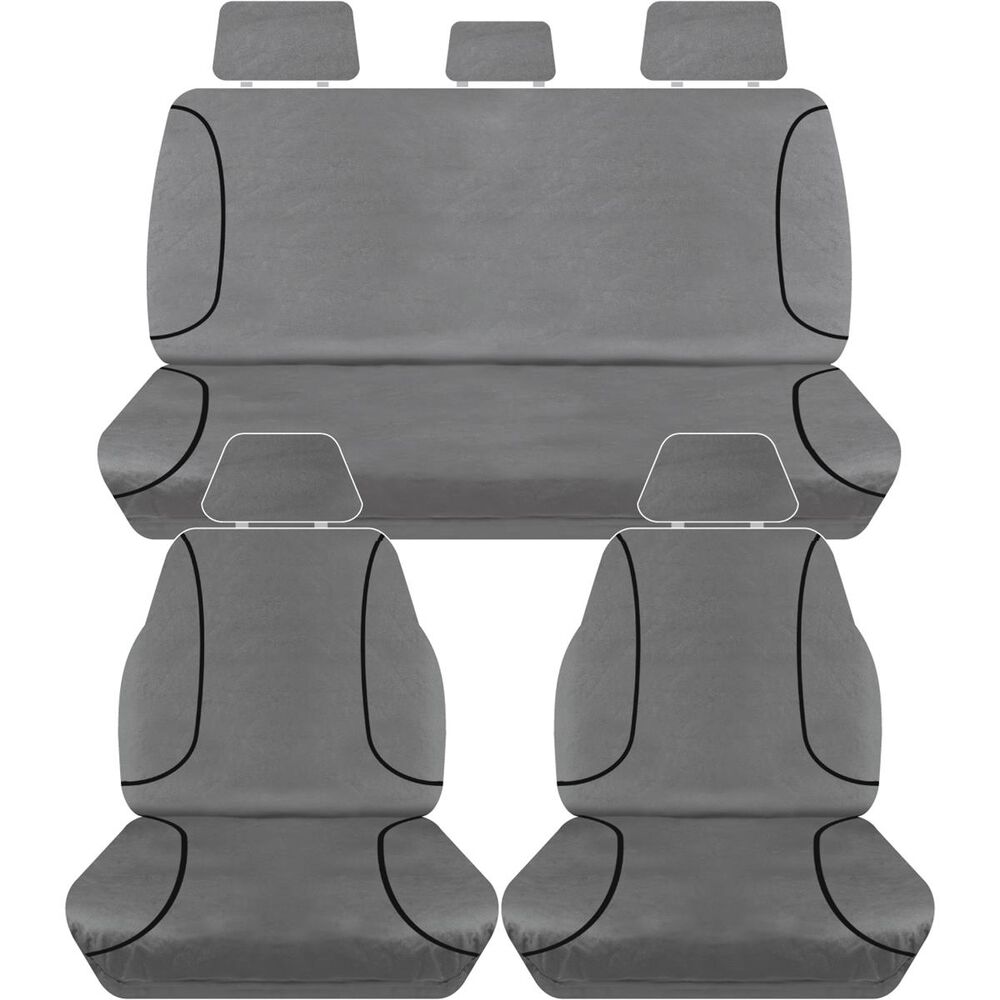 Tradies Canvas Tailor Made Seat Cover Pack Charcoal, Suits HiLux SR5
