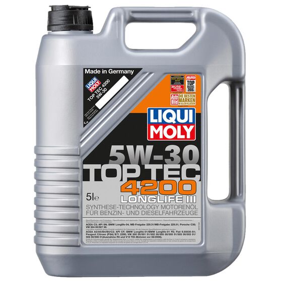 Liqui Moly Top Tec 4200 Full Synthetic Engine Oil 5w 30 5 Litres Supercheap Auto