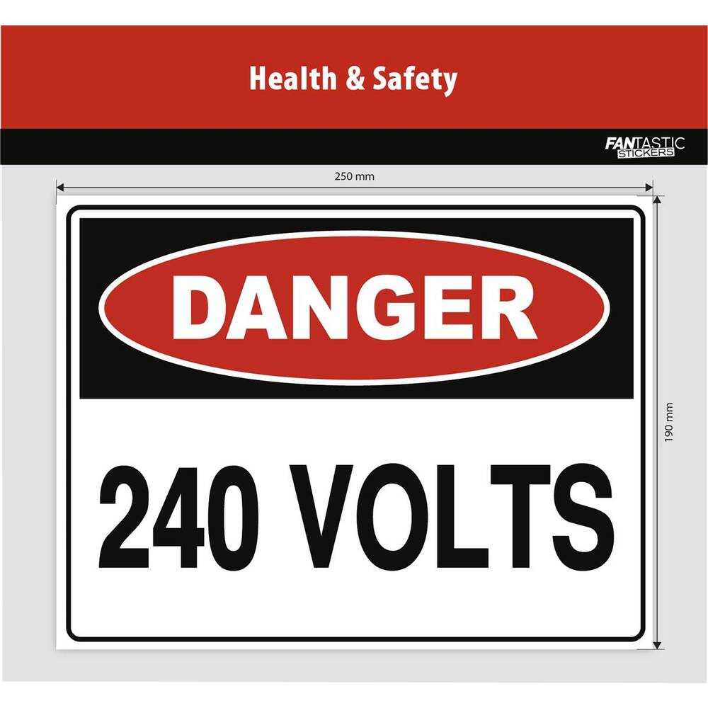 Fantastic Stickers 240 Volts Sign 25cm - B-FB25-HSD-240 | Supercheap Auto