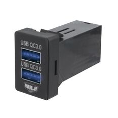 DUAL USB SOCKET QC3 OE RPL T/S LATE TOYOTA BLUE LED 33 x 22mm, , scaau_hi-res