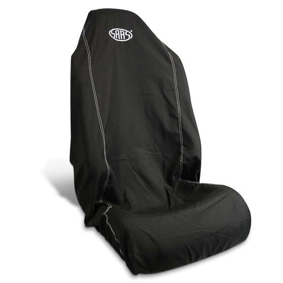 SAAS Seat Cover Throw Black Saas White Logo Large 1Pc, , scaau_hi-res