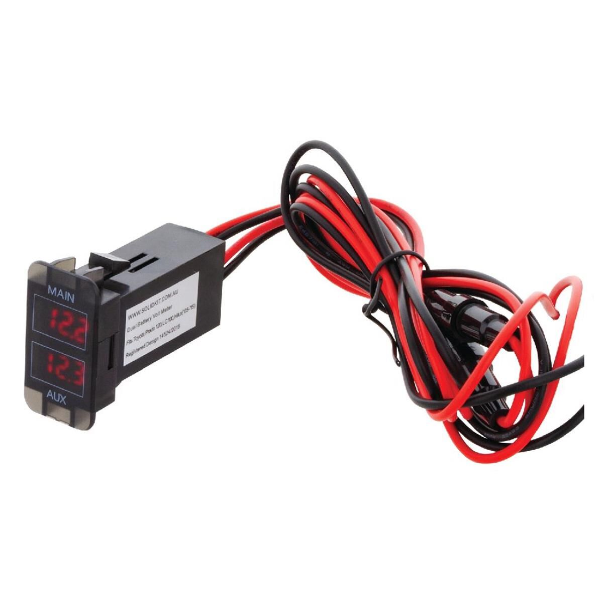 DUAL BATTERY VOLTMETER EARLY TOYOTA RED LED BULK PACK, , scaau_hi-res