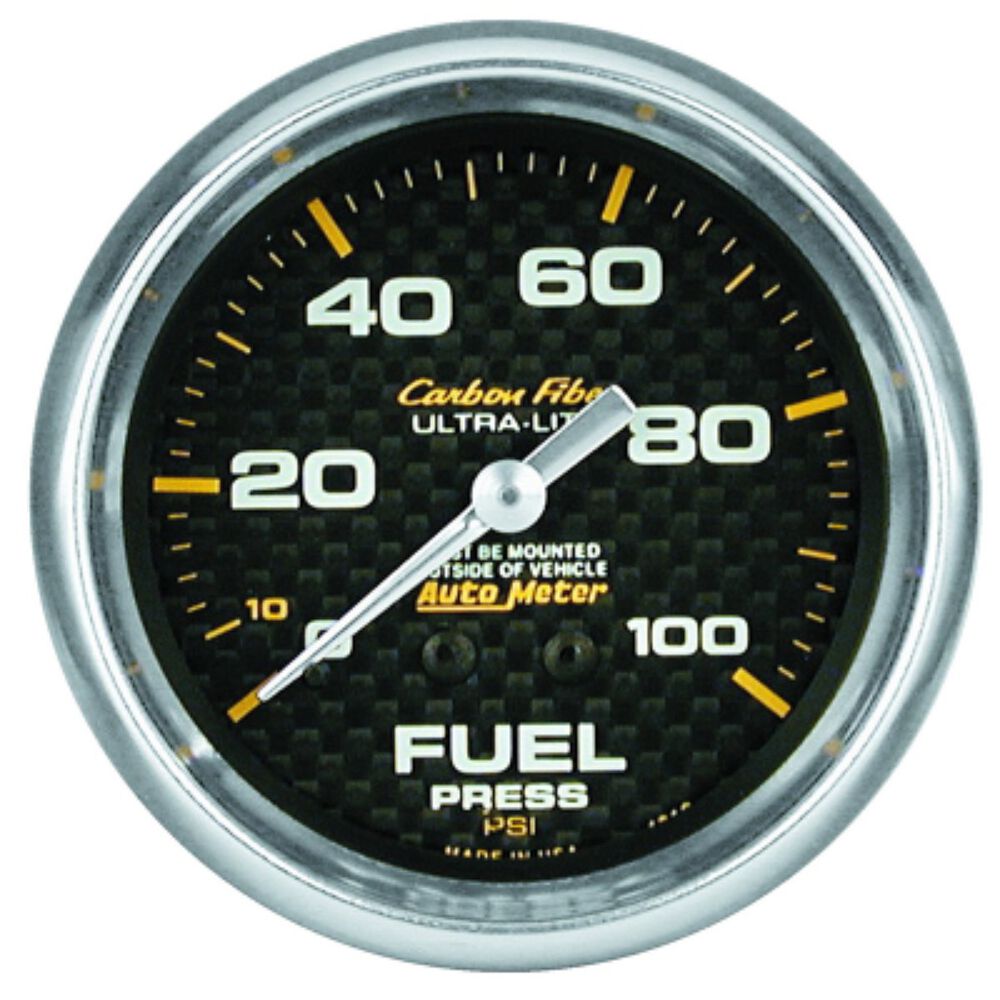 Autometer Carbon Fiber Fuel Pressure Gauge Mechanical 0 100 PSI, 2