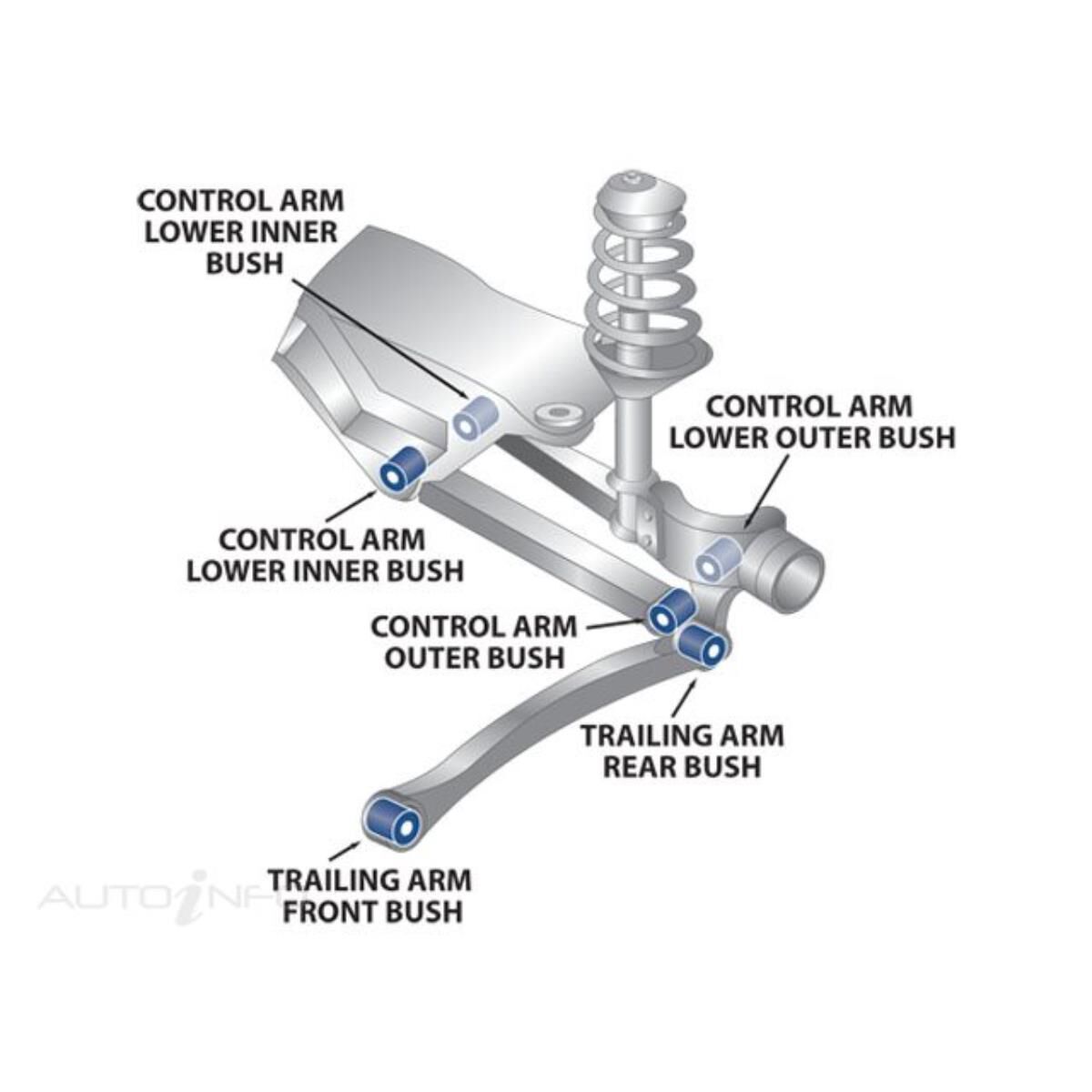R/ CTRL ARM - OUTER BUSH KIT, , scaau_hi-res