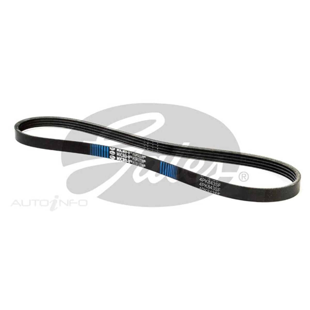 GATES Courroie Micro-V 4PK843SF - Courroie Striée Auto Haute Performance Noir EPDM