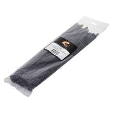 PKT 50 CABLE TIE 350mm x 7.5mm STAINLESS STEEL TONGUE BLACK - CABLE ASSEMBLIES & ACC., , scaau_hi-res