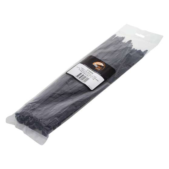 PKT 50 CABLE TIE 350mm x 7.5mm STAINLESS STEEL TONGUE BLACK - CABLE ASSEMBLIES & ACC., , scaau_hi-res