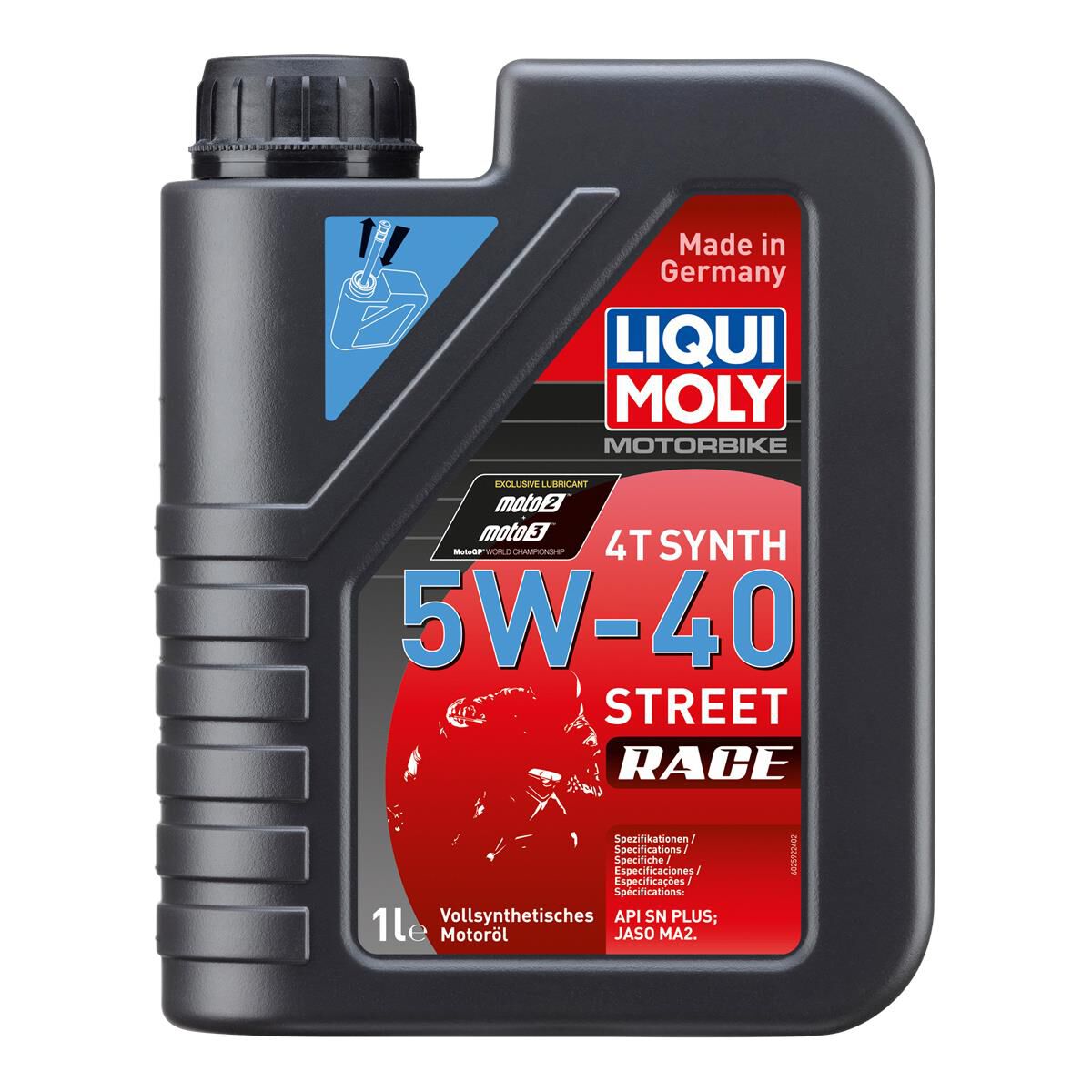 LIQUI MOLY MOTORBIKE 4T SYNTH 5W-40 STREET RACE 1L, , scaau_hi-res