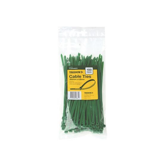 TRIDON CABLE TIE GREEN 200 X 4.8MM, , scaau_hi-res
