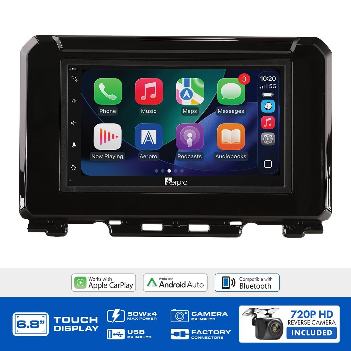 AERPRO 6.8" MULTIMEDIA RECEIVER HEAD UNIT KIT TO SUIT SUZUKI JIMNY &ndash; AX8496K, , scaau_hi-res