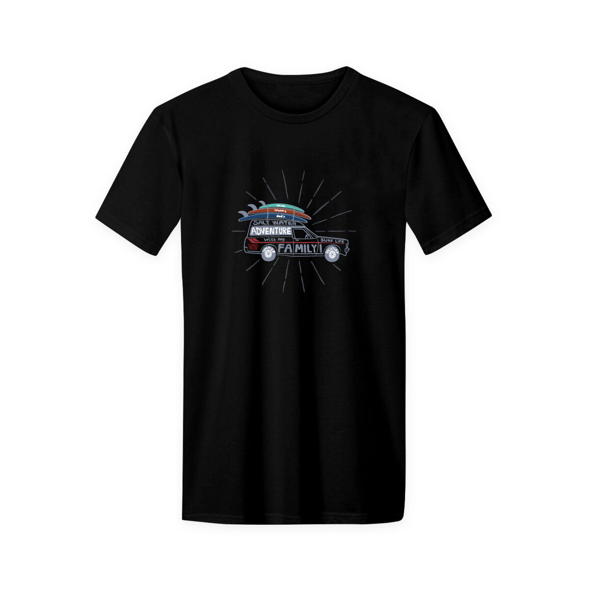 ADULT COTTON T-SHIRT-BLACK [ADVENTURE WITH FAMILY] [L], , scaau_hi-res