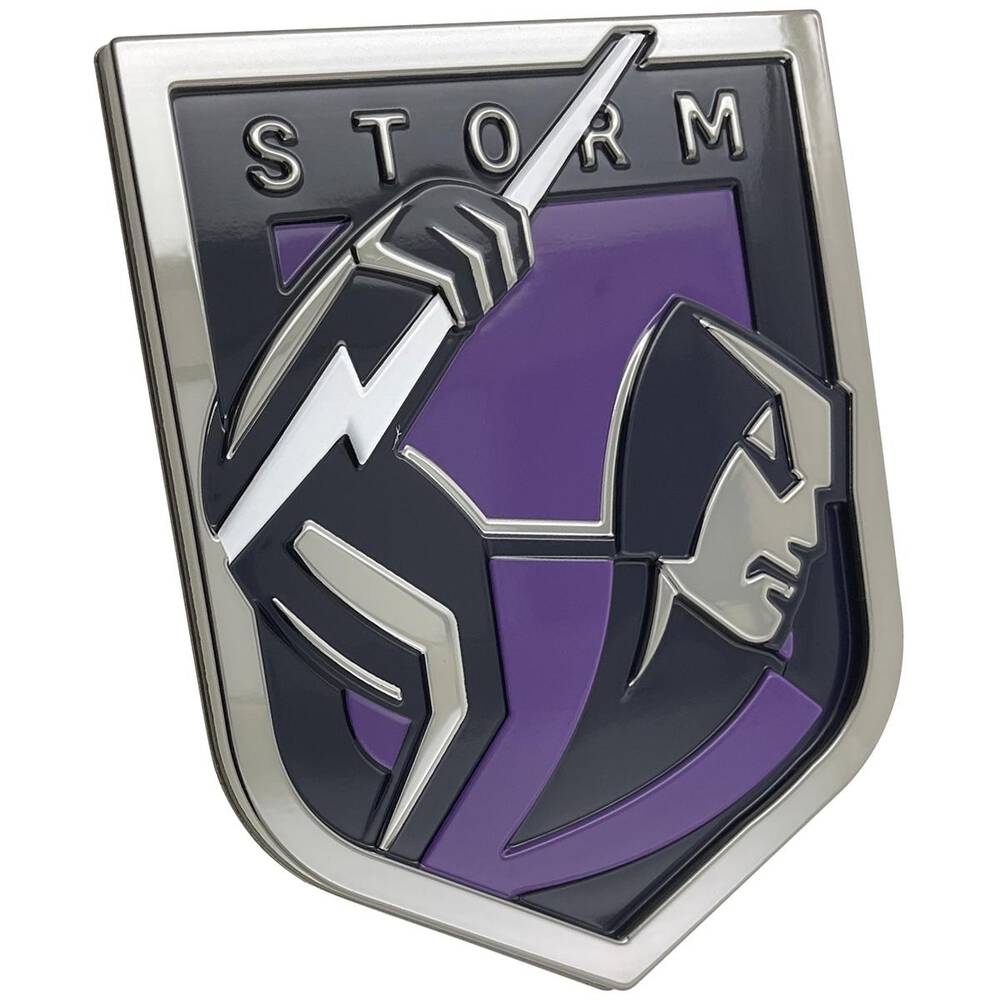 Sw Sh Emblems Fan Emblems NRL Storm 3D Chrome Car Badge - 11122-002A | Supercheap Auto