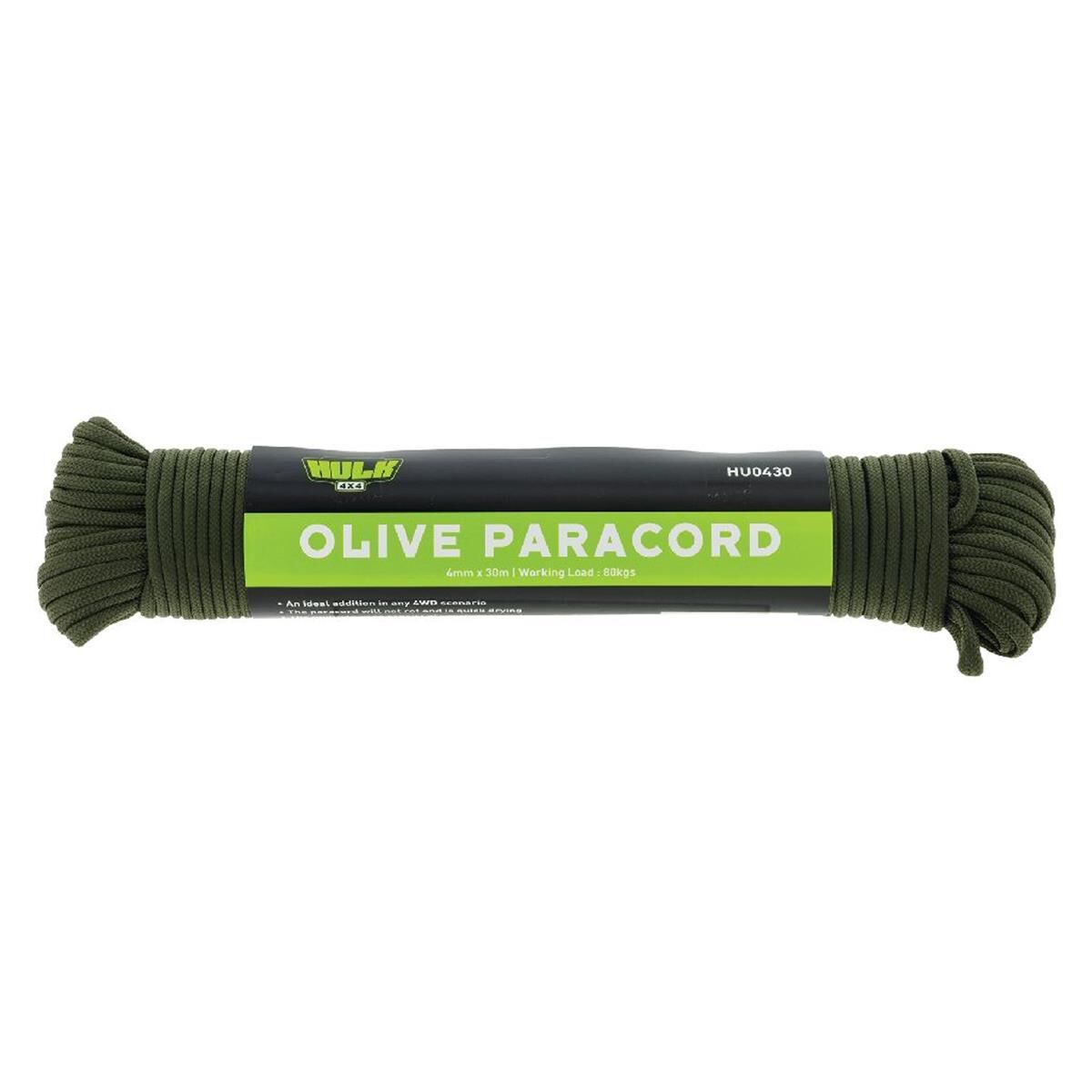 HULK PARACORD OLIVE 30M HIGH STRENGTH BLEND 88KGS LOAD, , scaau_hi-res