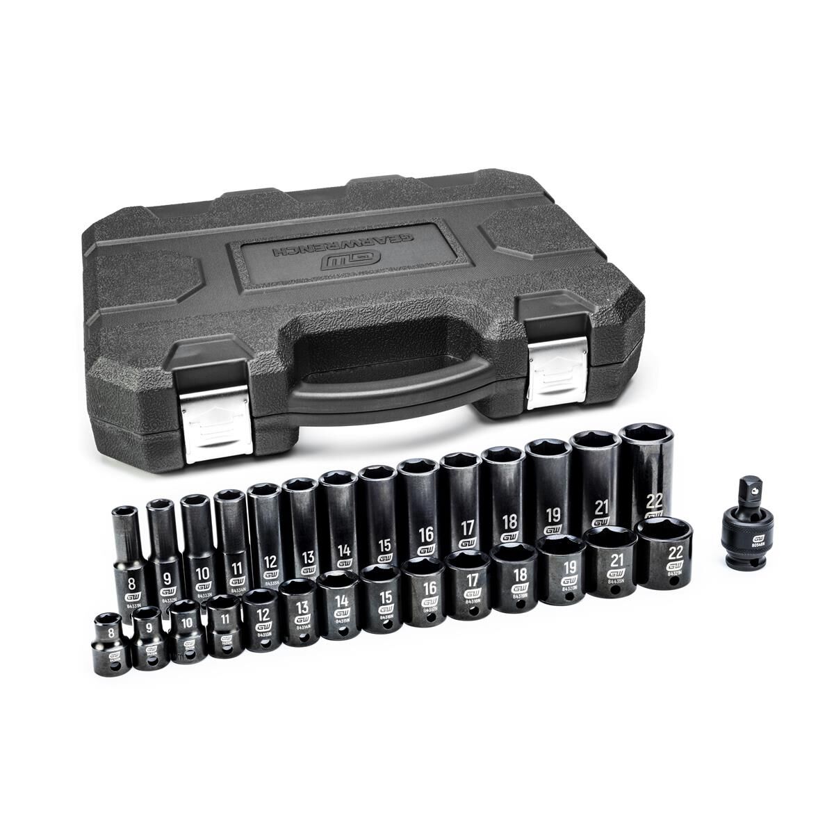 29 PC. 3/8&rdquo; DRIVE 6 POINT STANDARD & DEEP IMPACT METRIC SOCKET SET, , scaau_hi-res
