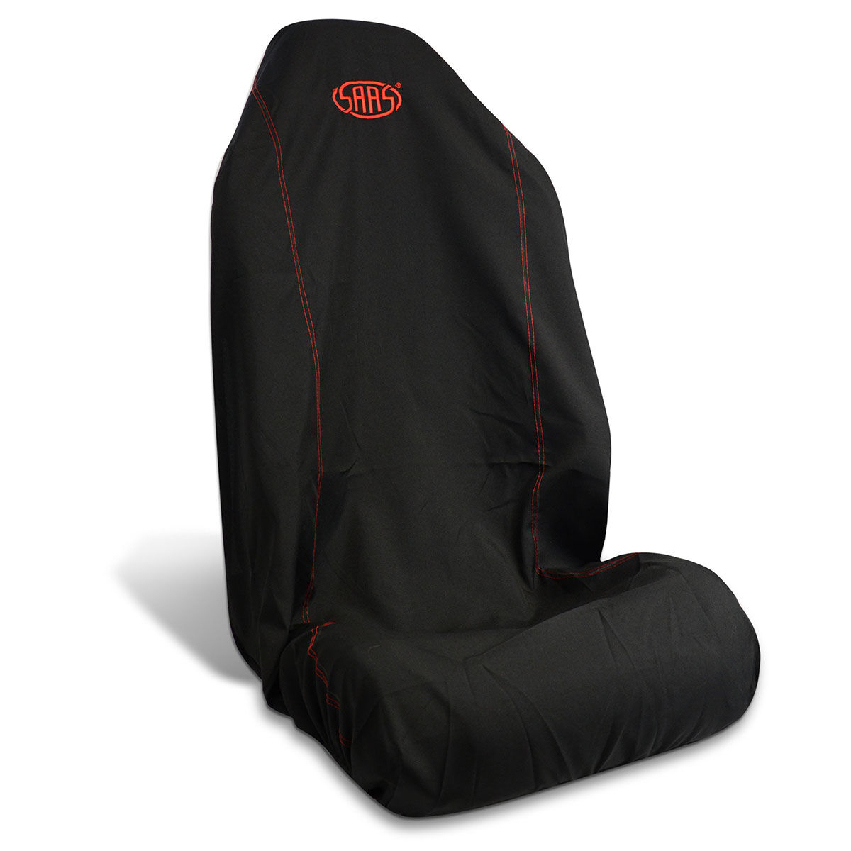 SAAS Seat Cover Throw Black Saas Red Logo Large 1Pc, , scaau_hi-res