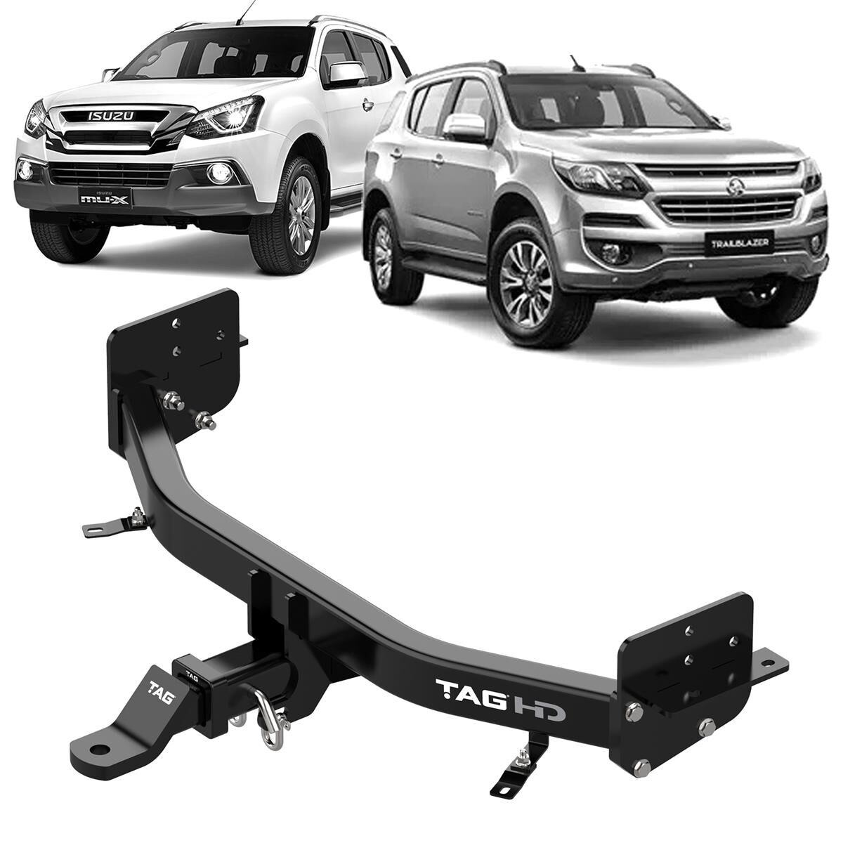 HOLDEN COLORADO 7, TRAILBLAZER & ISUZU MUX 3 PIECE H/DUTY TOWBAR, , scaau_hi-res