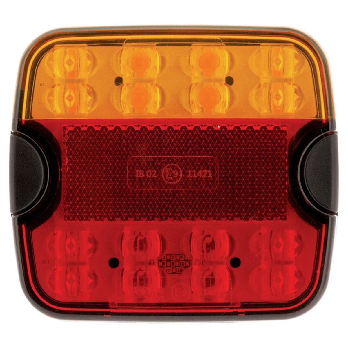 LED STOP/TAIL/INDICATOR LAMP 9-33V W/ REFLEX REFLECTOR 0.5m LEAD 104x94x20mm, , scaau_hi-res