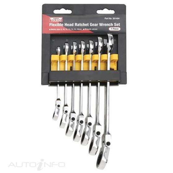TOLEDO FLEX HEAD RATCH WRENCH SET METRIC, , scaau_hi-res