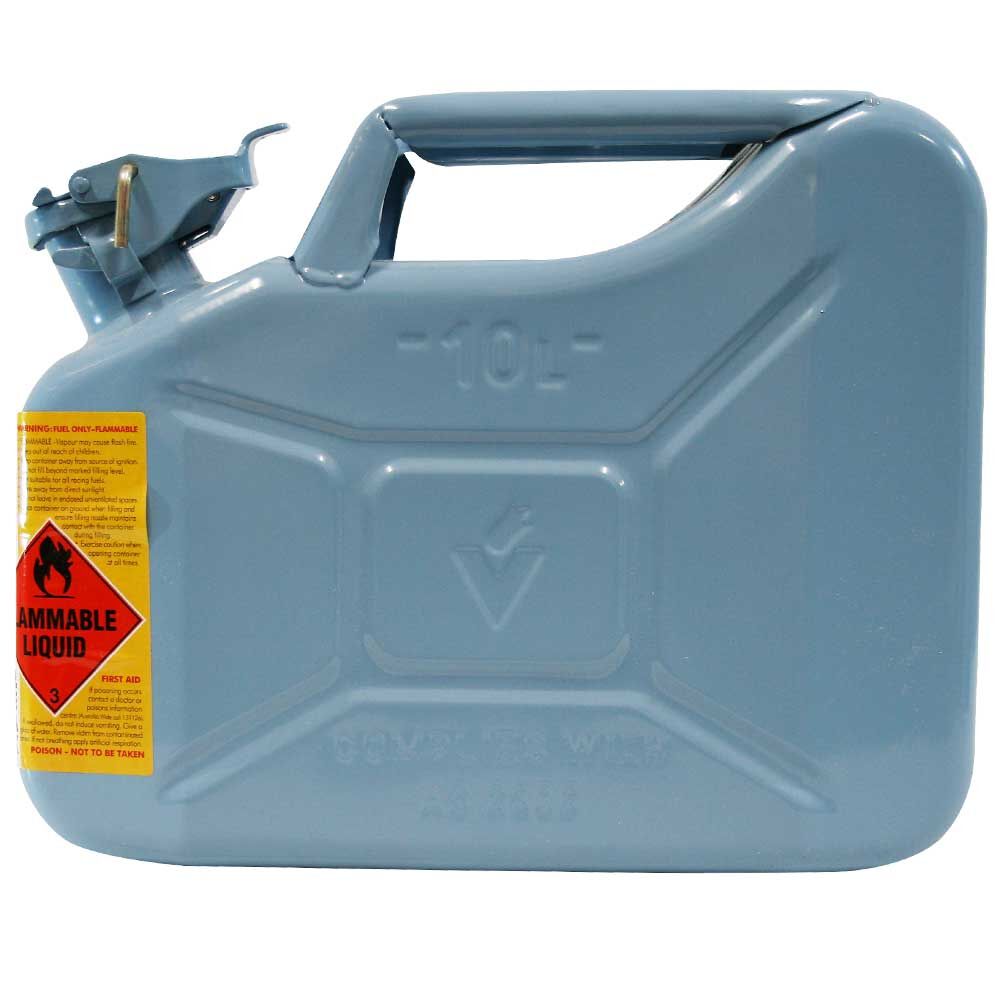 METAL JERRY CAN 10L KEROSENE POWDER BLUE CARTON QTY 4, , scaau_hi-res