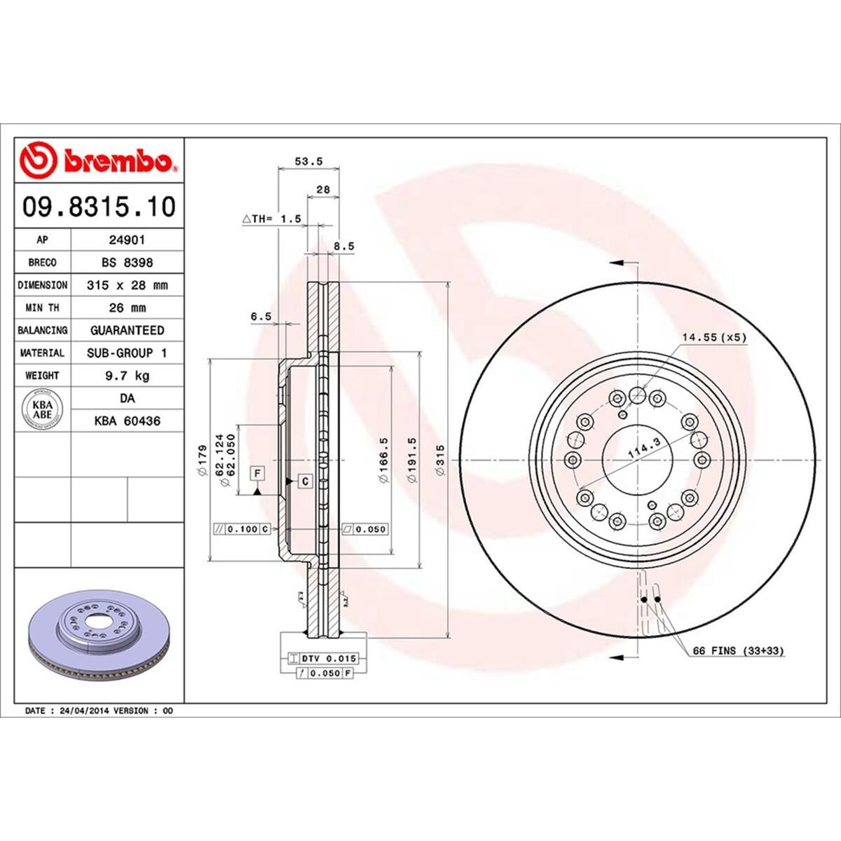 BREMBO DISC ROTOR, , scaau_hi-res