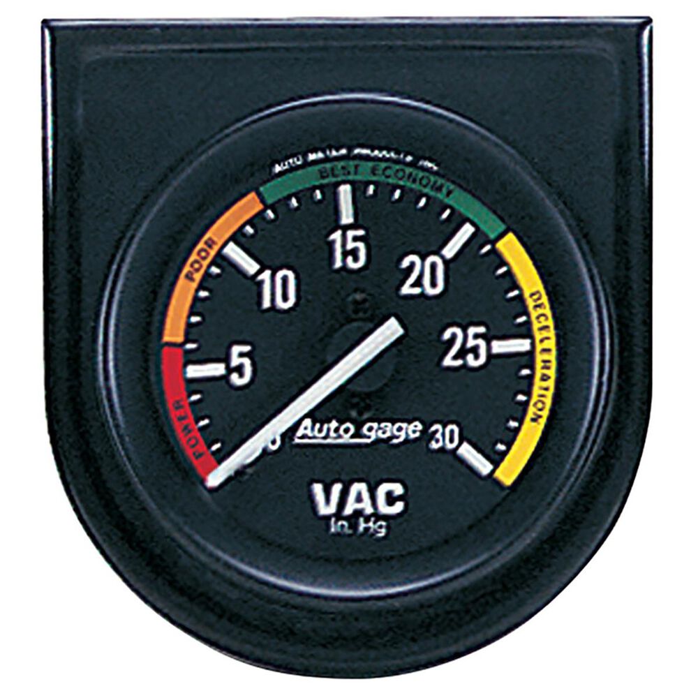 Autometer Auto gage Vacuum Gauge In Steel In Black Panel 0 30 inHg