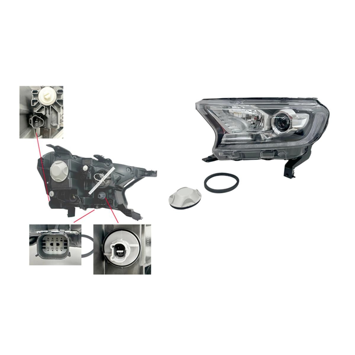 RANGER (PX2/PX3) 6/15-12/22 HEADLIGHT (ROUND SHAPE PROJECTOR LENS) (XENON/HID ,D8S/HB3) (+LEVELING MOTOR +LED DRL) CLEAR INDICATOR LENS (L), , scaau_hi-res