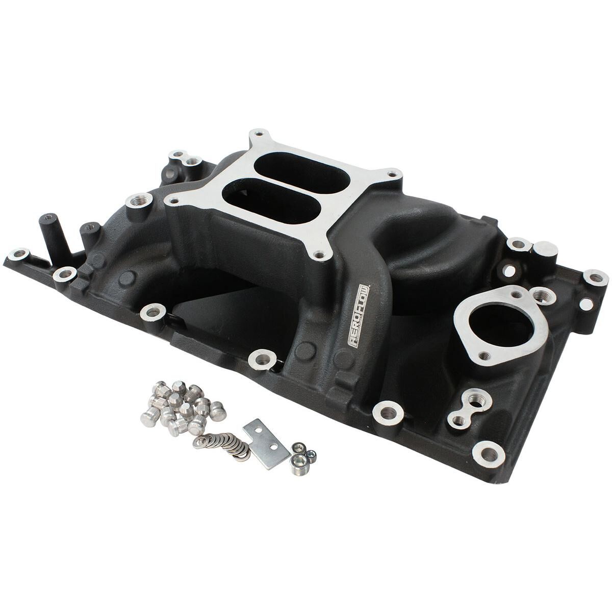 SB CHRYSLER AIR GAP INTAKE MANIFOLD DUAL PLANE 318 360 BLACK AEROFLOW - AF6010-3005, , scaau_hi-res