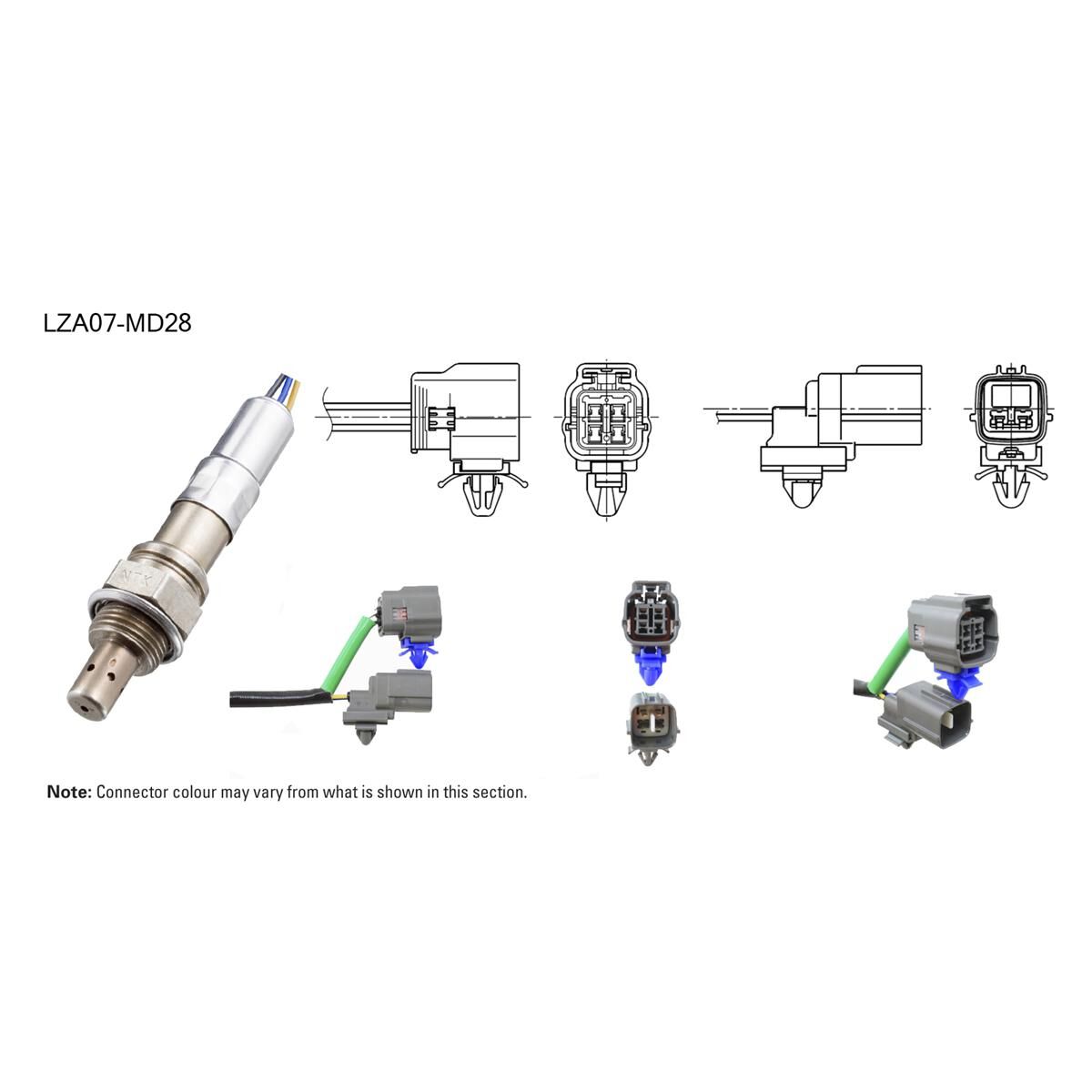 NTK AIR FUEL RATIO SENSOR - LZA07-MD28, , scaau_hi-res