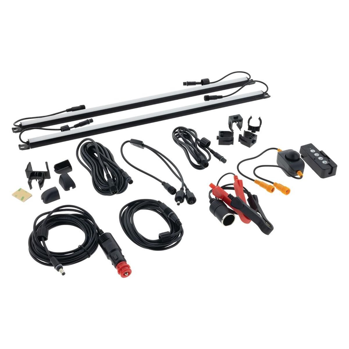 4 BAR LED CAMPNG LIGHT KIT 12V ORNG/WHT ILLUM MAGNET/CLIP MNT 2x DIMMER SWITCH IP65 HULK, , scaau_hi-res