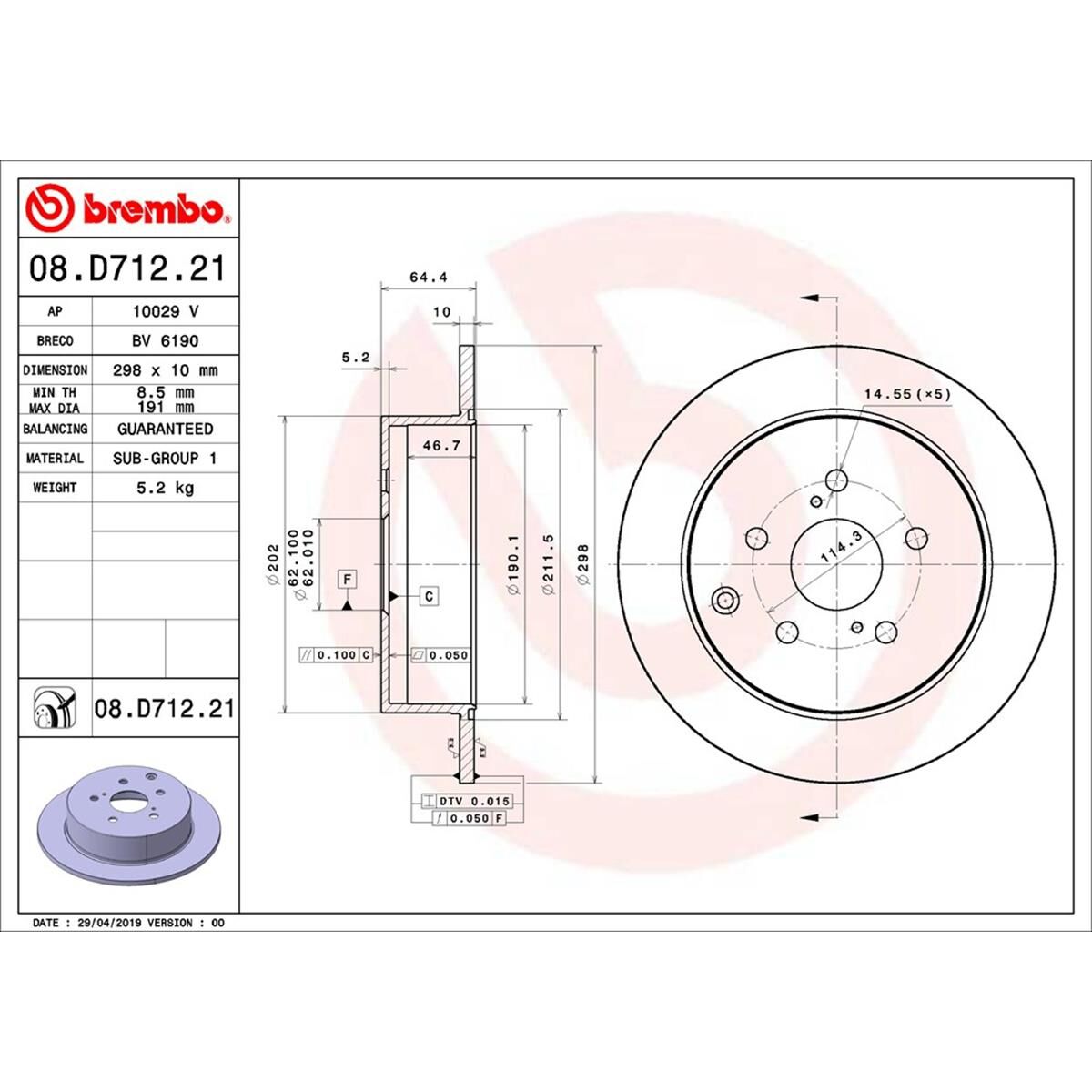 BREMBO DISC ROTOR, , scaau_hi-res