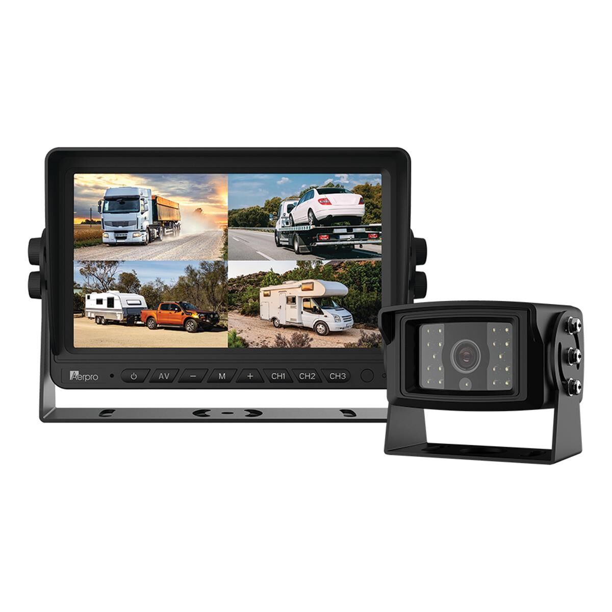 7" HEAVY DUTY AHD QUAD VIEW MONITOR 1080P CAMERA KIT WITH DVR, , scaau_hi-res