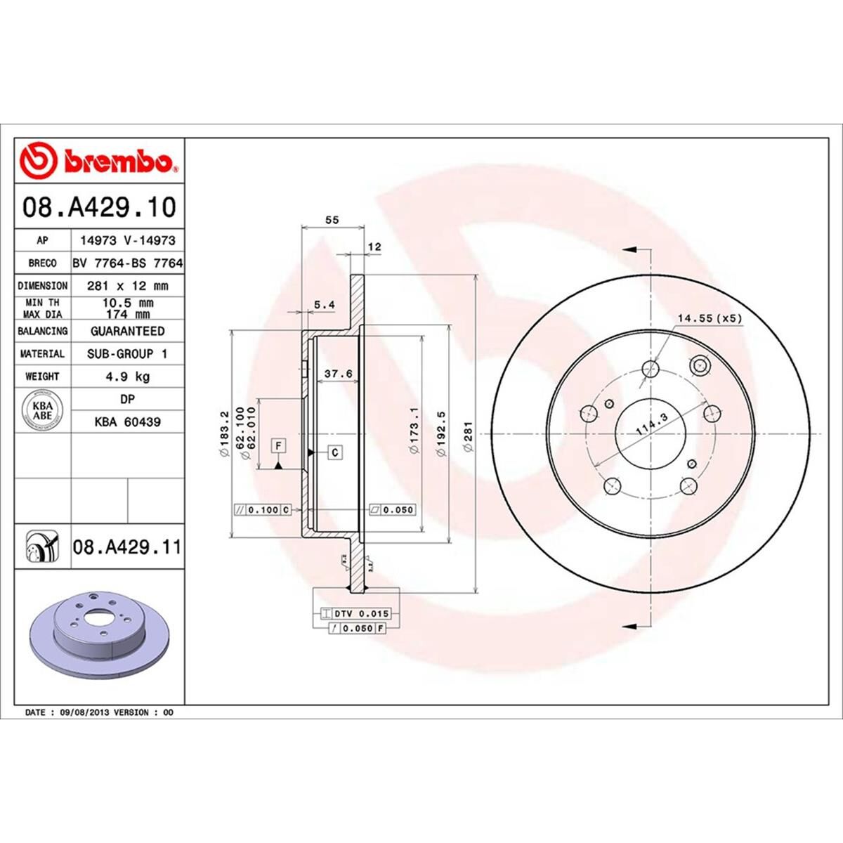 BREMBO DISC ROTOR, , scaau_hi-res
