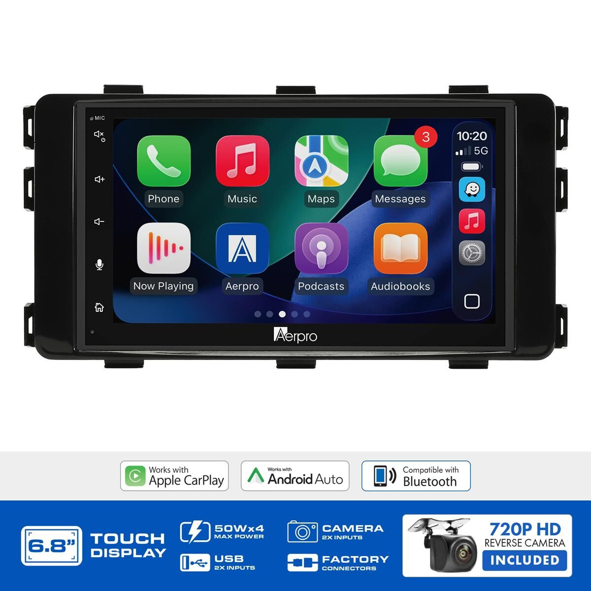 AERPRO 6.8" MULTIMEDIA RECEIVER HEAD UNIT KIT TO SUIT MITSUBISHI OUTLANDER AMPLIFIED &ndash; AX9299K, , scaau_hi-res