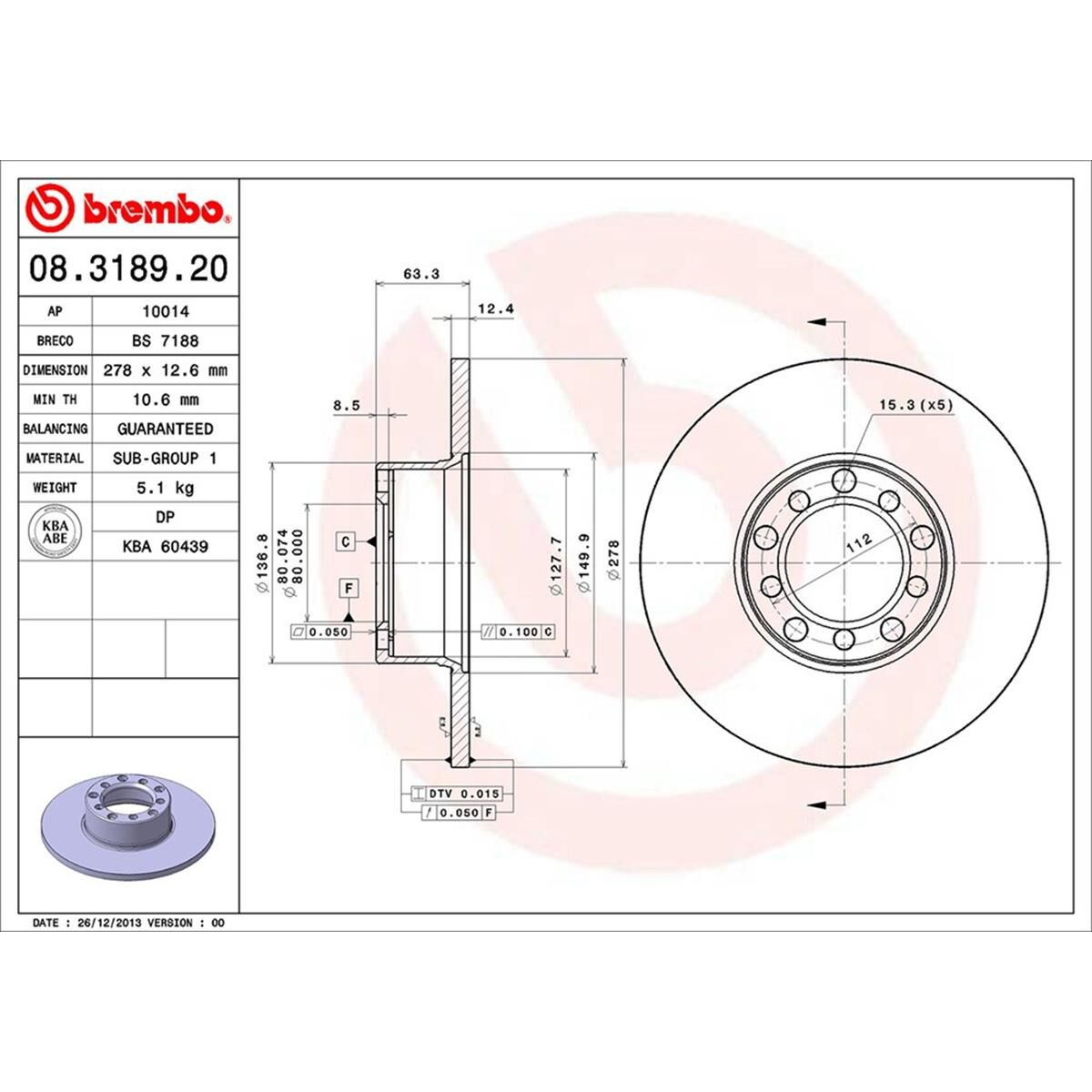 BREMBO DISC ROTOR, , scaau_hi-res