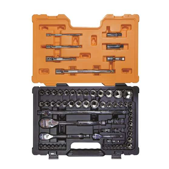 65 PCE 1/4,3/8,1/2" MET & SAE SOCKET SET, , scaau_hi-res