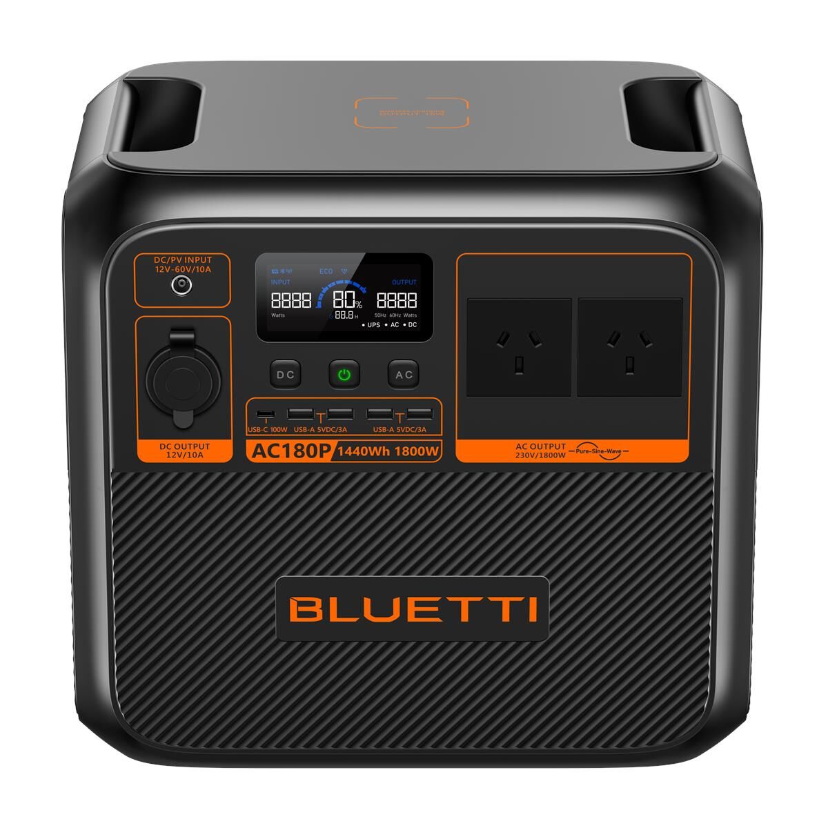 BLUETTI AC180P PORTABLE POWER STATION 1,800W 1,440WH, , scaau_hi-res
