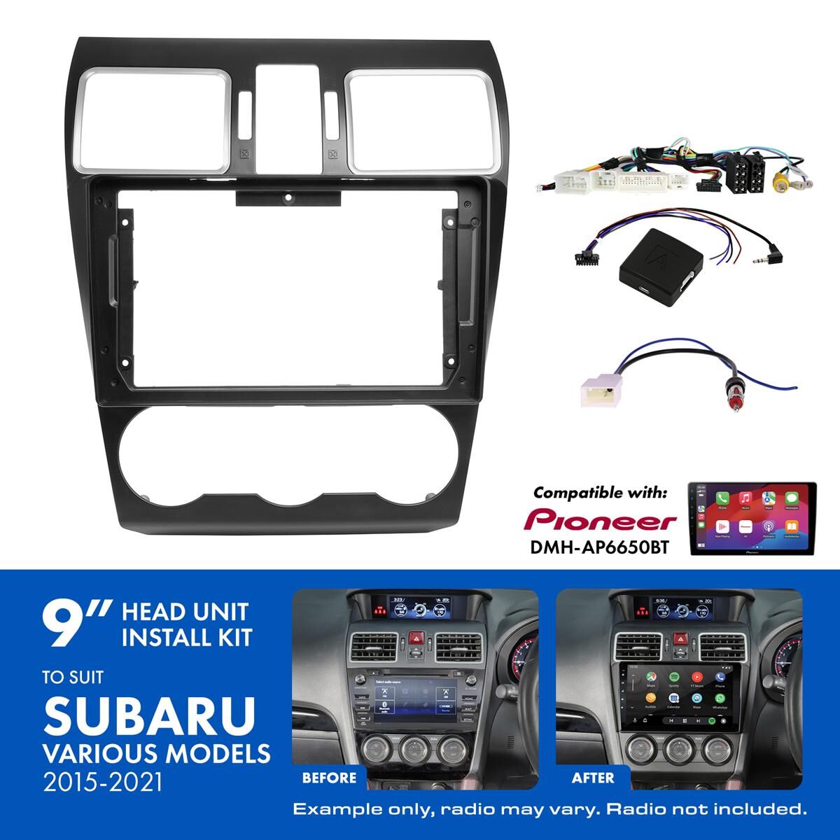 9" HEAD UNIT INSTALL KIT TO SUIT SUBARU 2015-2021, , scaau_hi-res