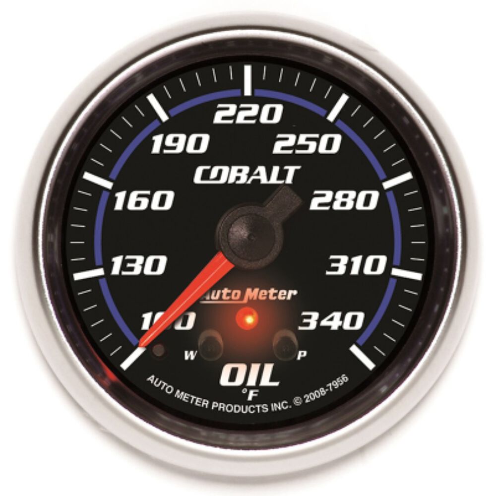 Autometer Cobalt Oil Temp Gauge Electric 140 340 F, 2 5/8 Inch