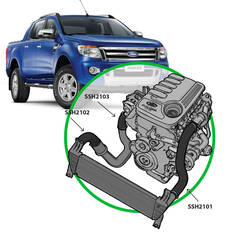 SAAS SILICONE INTERCOOLER COMPLETE PIPE AND CLAMP KIT FORD RANGER/MAZDA BT50 3.2L, , scaau_hi-res